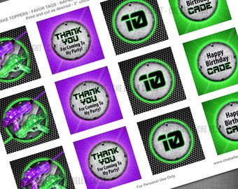 Laser Tag Theme 2 Inch Party Circles for Cupcake Toppers, Favor Bags, Napkin Rings, Decorations, etc.