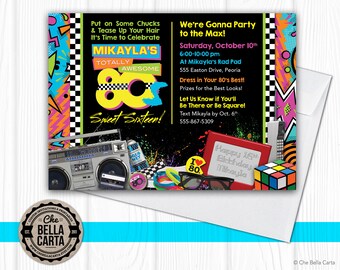 80s Party Customized Printable Invitation