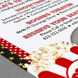 Movie Party Customized Printable Invitation image 5