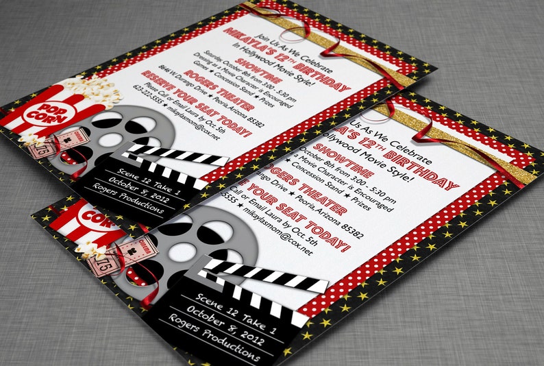 Movie Party Customized Printable Invitation - Etsy