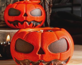 Hand-Painted Jack O Lantern Candle – Soy Wax Halloween Pumpkin Decor (120ml)