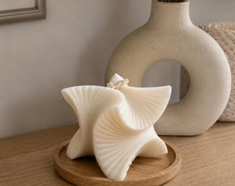 Minimalist Spiral Shell Candle | Handmade Sculptural Soy Wax Candle | Modern Home Decor Gift