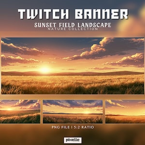 natuur twitch-overlay twitch stream banner landschapsbehang oranje twitch banner gezellige stream banner zonsondergangen landschap achtergrond
