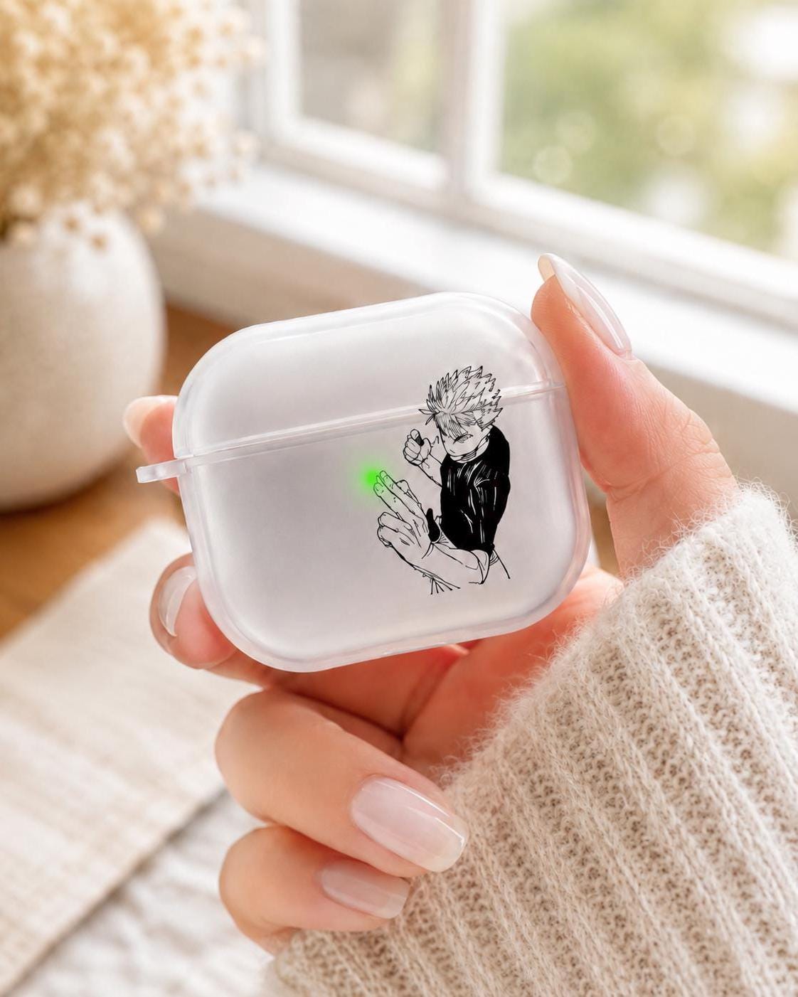 Custodia PLXBYC Per AirPods 1 E 2 – Cover In Silicone Con Motivo Anime Devil Fruit 3D, Gancio Incluso, Regalo Per Ragazze E Ragazzi - 2