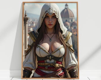 Assassin's Creed Poster | Ezia Auditore — Beauty in the Shadows | Cinematic Wall Art Print