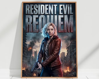 Resident Evil Requiem Poster | Grace Ashcroft — No Mercy | Cinematic Wall Art Print