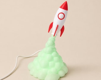 3D Rocket Lamp, LED Desk Light for Kids' Room, Space Nursery Decoration and Gift for Children