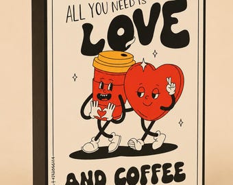 Caja de luz "Todo lo que necesitas es amor y café" impresa en 3D, letrero luminoso LED decorativo para café, lámpara de cocina y rincón del café.
