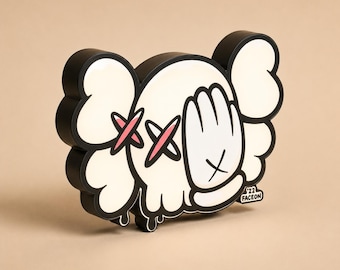 Caja de luz impresa en 3D con diseño de rostro de arte pop, letrero luminoso LED de arte callejero, lámpara decorativa estilo graffiti.