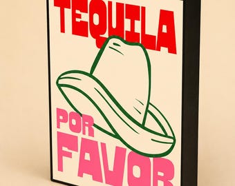 Caja de luz impresa en 3D Tequila Por Favor, letrero LED de estilo occidental, lámpara decorativa para bar y cocina.