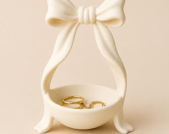 Bow Jewelry Box Favor, Bow Jewelry Dish, Elegant Ring Holder, Wedding Guest Gift