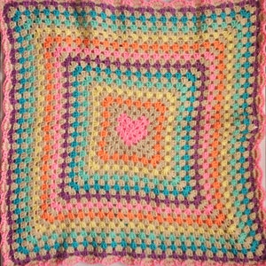 Pastel Rainbow Granny Square Baby Blanket