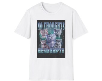 No Thoughts Cats T-Shirt | Retro Vaporwave Kitten Graphic Tee