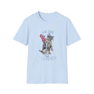For the Homies Cat Illustration T-Shirt | Cat Drinking Milk Design image 5