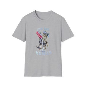 For the Homies Cat Illustration T-Shirt | Cat Drinking Milk Design image 3
