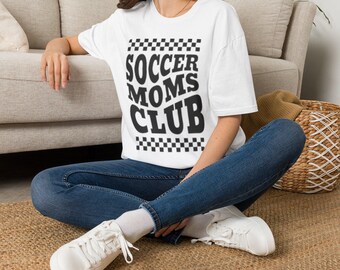 Soccer Moms Club T-Shirt | Soccer Mom Tee, Checkerboard Design