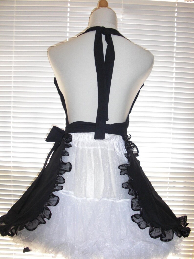Black Sexy Apron French Maid Apron Black Retro Apron Etsy