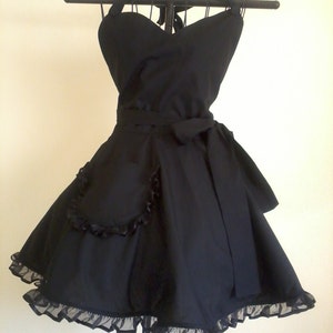 Black Retro Apron Classy Little Black Apron Circular Skirt