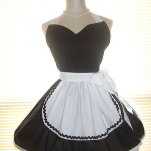 French Maid Apron Pin-up Retro Style Black and White Flirty - Etsy