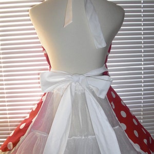French Maid Apron Pin-up Retro Style Red With Large White - Etsy