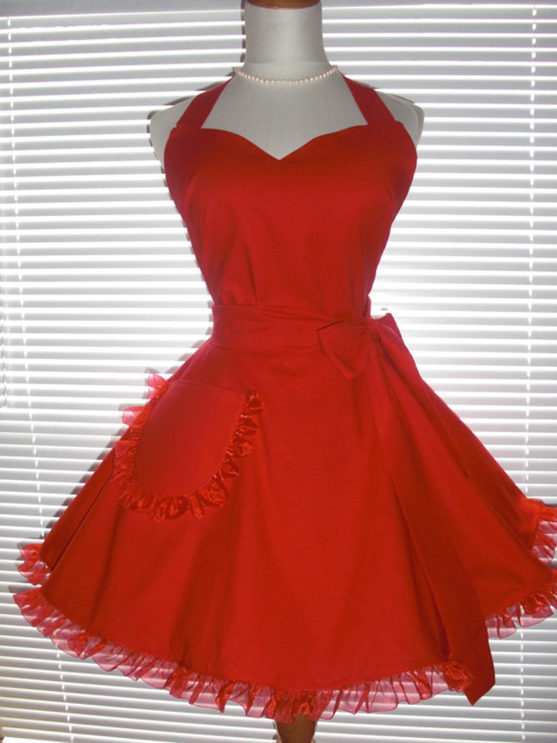 PLUS SIZE Red on Red Apron Circular Skirt Full Figure