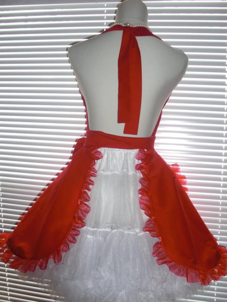 PLUS SIZE Red on Red Apron Circular Skirt Full Figure