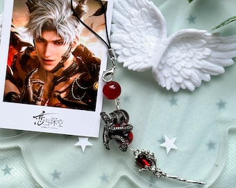 Love and Deepspace Sylus Lucky Charm Phone Strap - Handmade Beaded Phone  design
