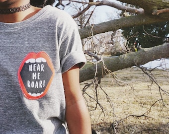 RTS Ready to Ship Hear Me Roar Shirt | Woman’s empowerment shirt | girls spring graphic shirt