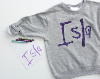 Kids Drawing Shirt | Toddler Crewneck Sweatshirt with Name | Custom Sweatshirt | Custom Draw Your Own Toddler Custom Shirt Toddler Tee