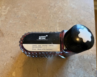 Vintage Montblanc Bordeaux Fountain Pen Ink, Made in West Germany, 50ml Glass Shoe Bottle, Discontinued Color, 1980s — Free Irish Green Incl