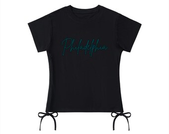 Philadelphia Gameday | Koszulka z ściągaczem w stylu western | Koszulka w stylu country cowgirl z krótkim rękawem