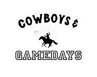 Cowboys & Gamedays Kiss-Cut Sticker | Rodeo Rider Laptop Decal