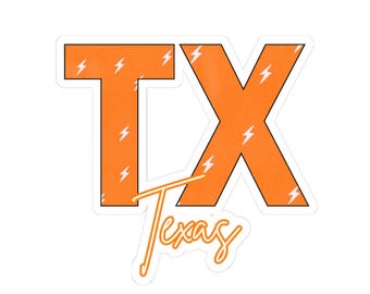 Orange TX Texas Sticker | Kiss-Cut Vinyl Laptop Decal