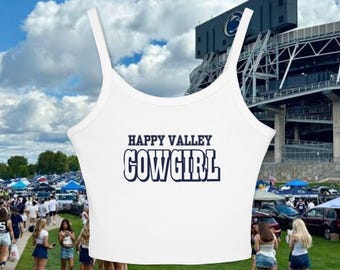 Happy Valley Cowgirl Tank Top | Spaghetti Strap Crop Top