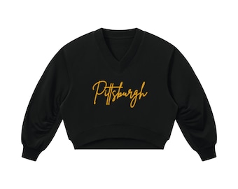 Women’s Crop V-Neck Sweatshirt