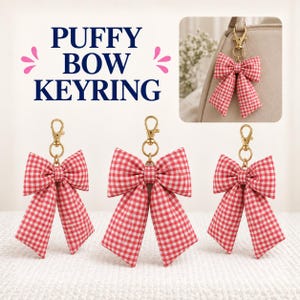 Puffy Bow Beychain Sewing Pattern,DIY Ring Template, Puffy Bow Charm Template, Beginner Pattern