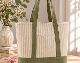 Modello di cucito per borsa tote in PDF / Modello PDF per principianti (A4/A0 US Letter)