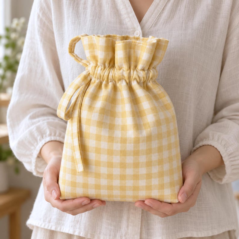 Drawstring Pouch Sewing Pattern PDF, 3 Sizes, Reusable Fabric Gift Bag ...