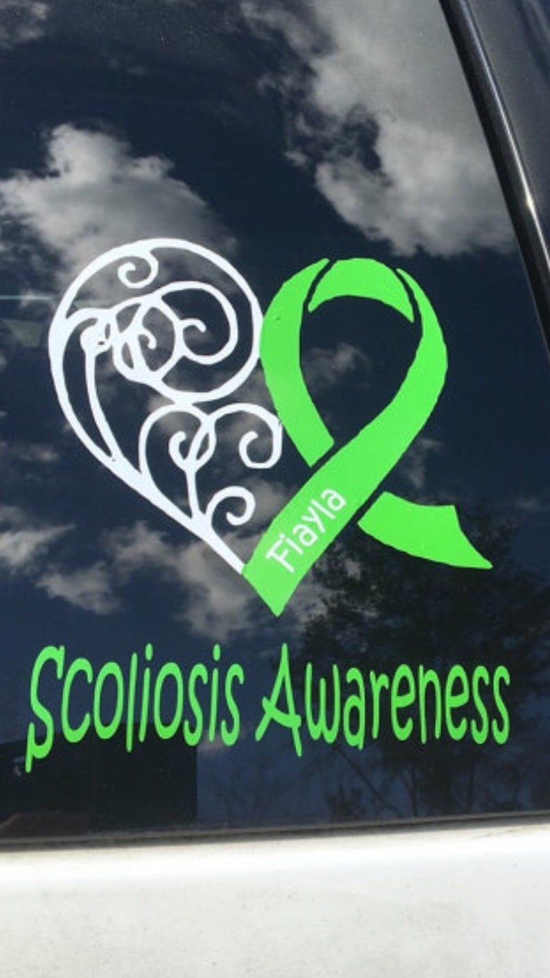 Scoliosis Awareness 8x8 Decal Adhesive Vinyl Car or Window Sticker