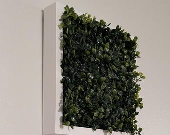 10" x 10" Foliage Wall Frame, 3D Printed with Fake Greenery – Modern Wall Art
