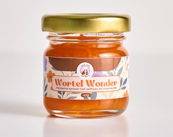 Perzische wortelspread met saffraan en rozenwater Mini (40g) - ideaal voor de picnic, als cadeau of op reis