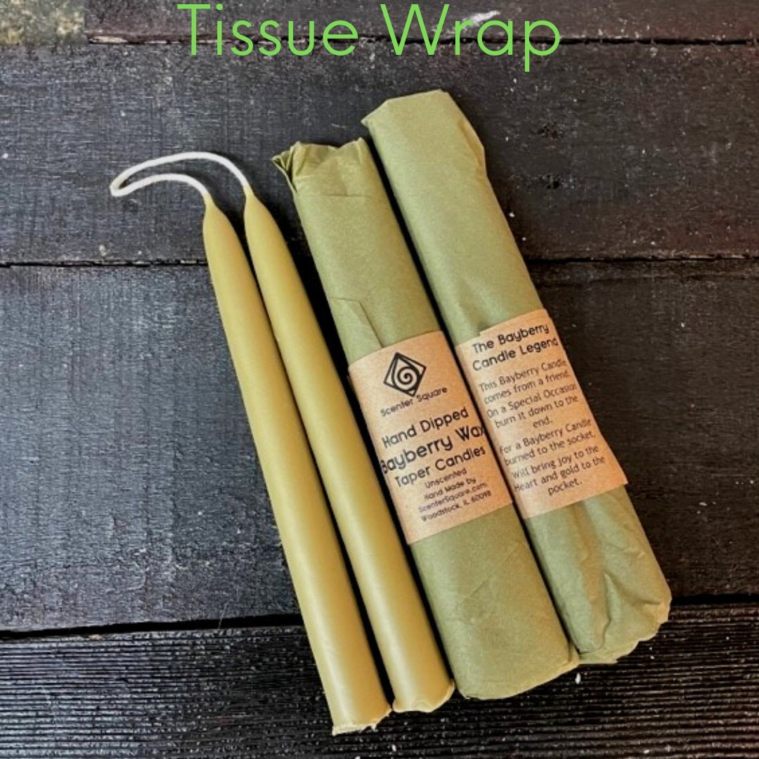 Hand Dipped Real Bayberry Wax Tapers Tissue Wrapped 8 Inch - Etsy