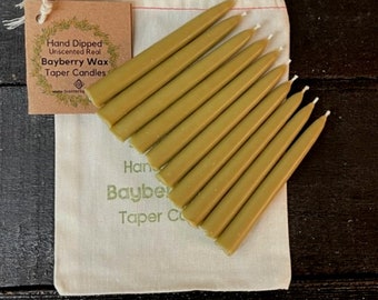 MINI Tapers - 10 Real Bayberry Wax Mini Tapers  ~ Favors Gift~ Spell Candles ~ Ritual Candles ~ Charm Candles ~ Taper Candles