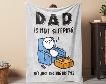 Divertido regalo de cumpleaños para papá o esposo, manta "Papá no está durmiendo", regalos del Día del Padre de parte de hija o hijo, manta suave para el sofá.