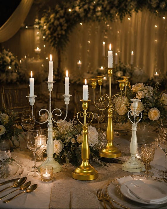 Vintage Kerzenleuchter Kerzenständer, romantische Hochzeit Herzstück, rustikale Kerzenhalter