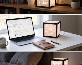 Custom Photo Lithophane Cube Lamp, 5 Picture WiFi Smart Night Light, WLED Alexa Color Changing Memorial Gift