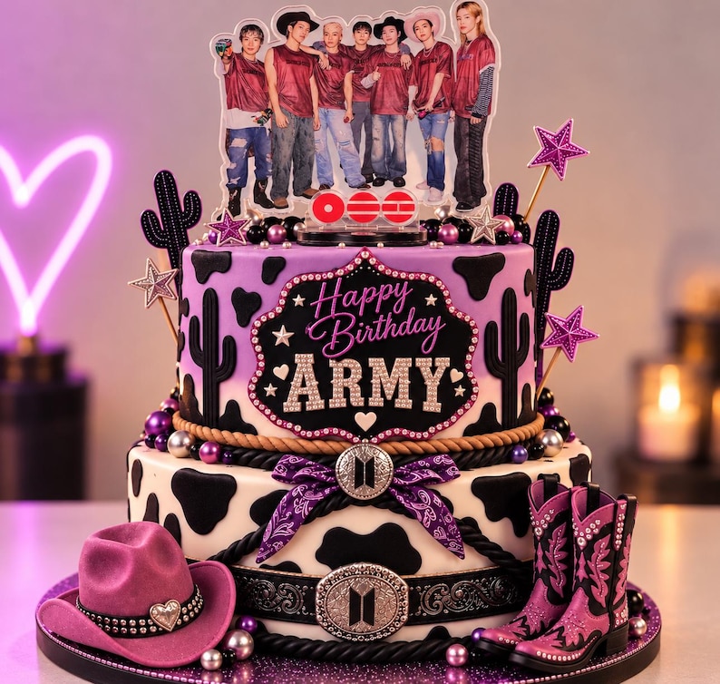 Gradient Bandanas BTS Inspired Bangtan Arirang Tour Stop Acrylic Standee, Kpop Cake ...