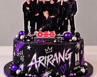 BTS Inspired Bangtan Arirang Tour Stop Acrylic Standee, Kpop Cake Topper, ARMY Party Decor