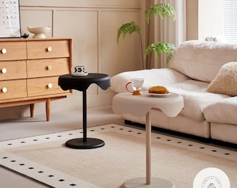 Schwarzer Beistelltisch Minimalistischer Couchtisch Kleiner Sofa Tisch Zeitgenössischer Nachttisch für Wohnzimmer