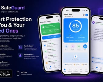 SafeGuard Digital Safety App Quellcode | React Native KI-Betrugsschutz (Digitaler Download)